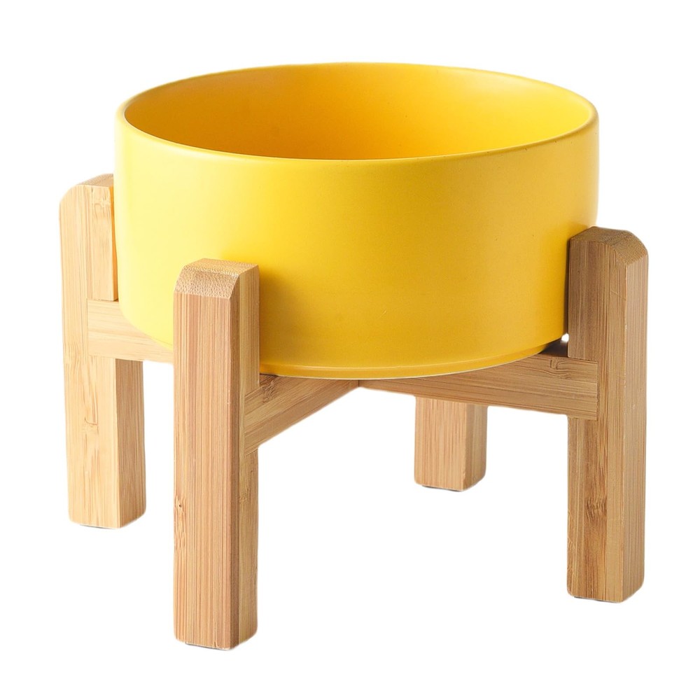 Elevated 6-Inch Ceramic Dog Bowl 30Oz Non-Slip Base for Food & Water