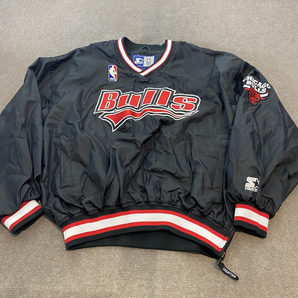 Vintage 90s STARTER Chicago Bulls NBA Windbreaker Jacket Men's Large