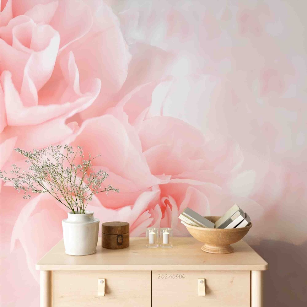 3D Pink Flower Closeup Wall Murals Wallpaper Murals Wall Sticker