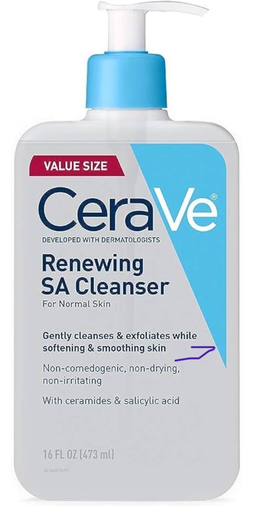 CeraVe Renewing Salicylic Acid Cleanser - Non Comedogenic & Fragrance Free, 16oz