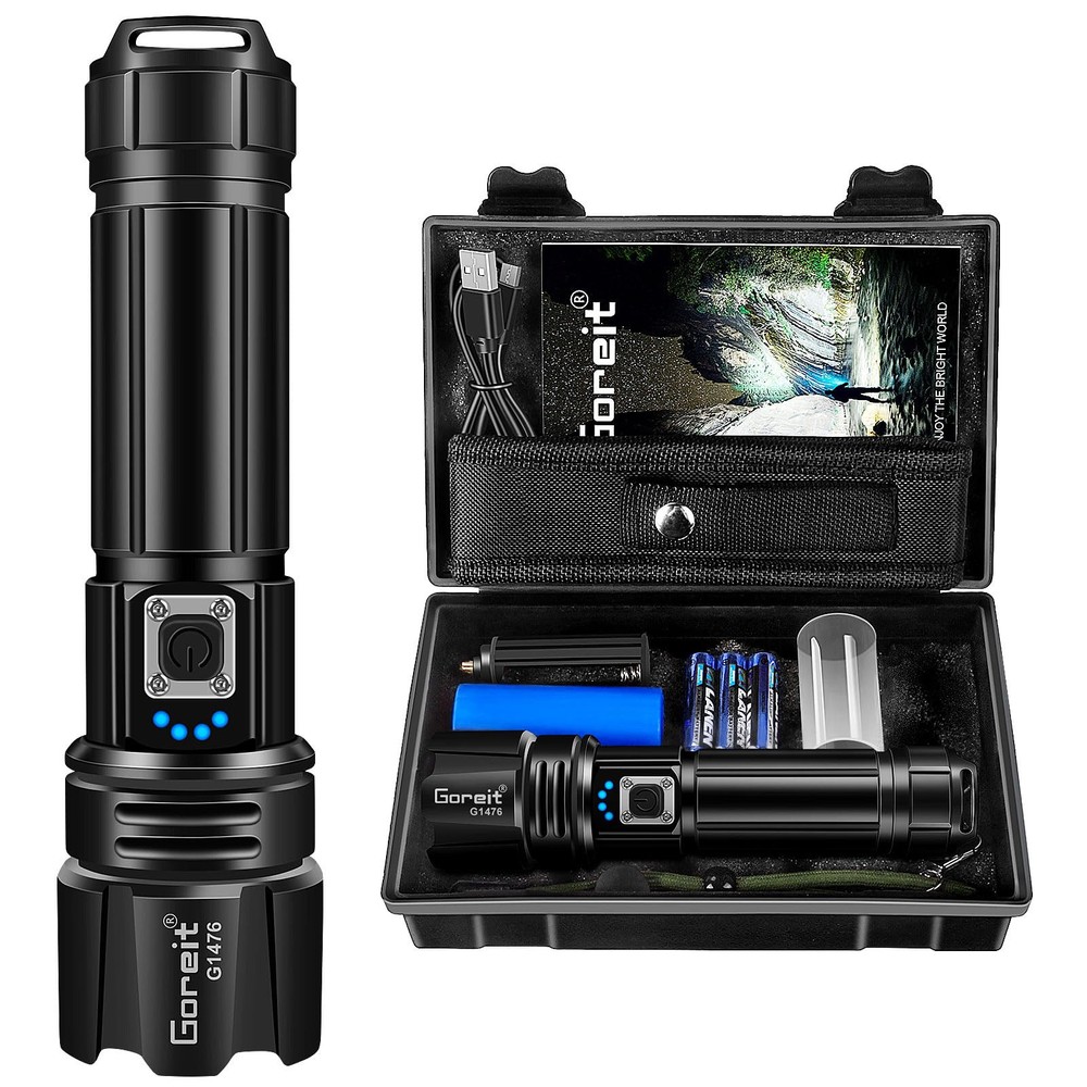 Ultra-Bright 990K Lumen Rechargeable LED Flashlight with XHP70.2  