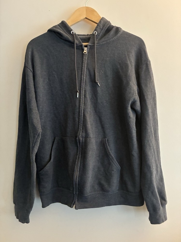 Fruit Of The Loom Men's Classic Solid Gray Cotton Full Zip Long Sleeve Hoodie M