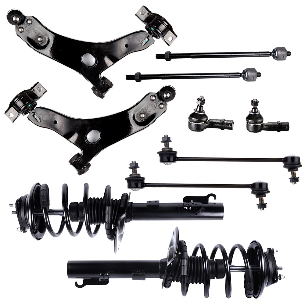 2008 Ford Focus Front Suspension Kit with Struts Springs Ball Joints Tie Rods Sway Bar
