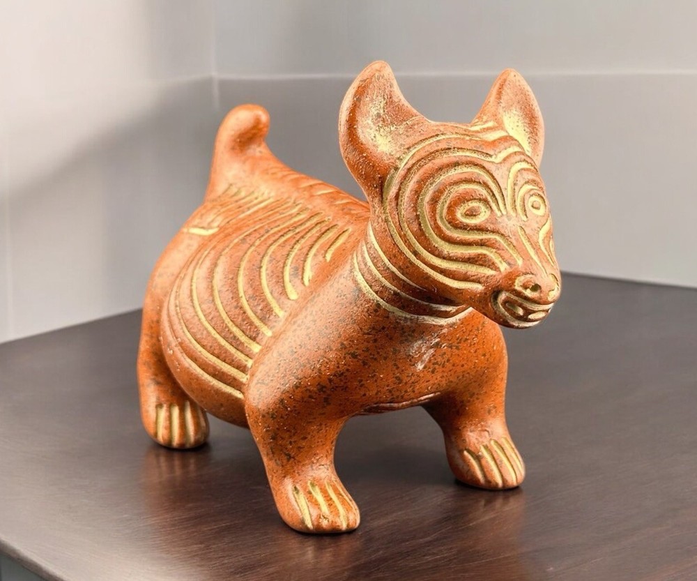 Mexican Xoloitzcuintli Xolo Breed Dog Figurine Pottery 5 1/2”