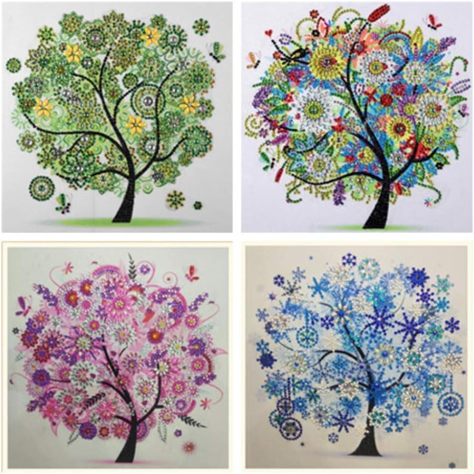 Seasonal Tree 5D Diamond Painting Art Kit - Special Shaped Rhinestones Included-image
