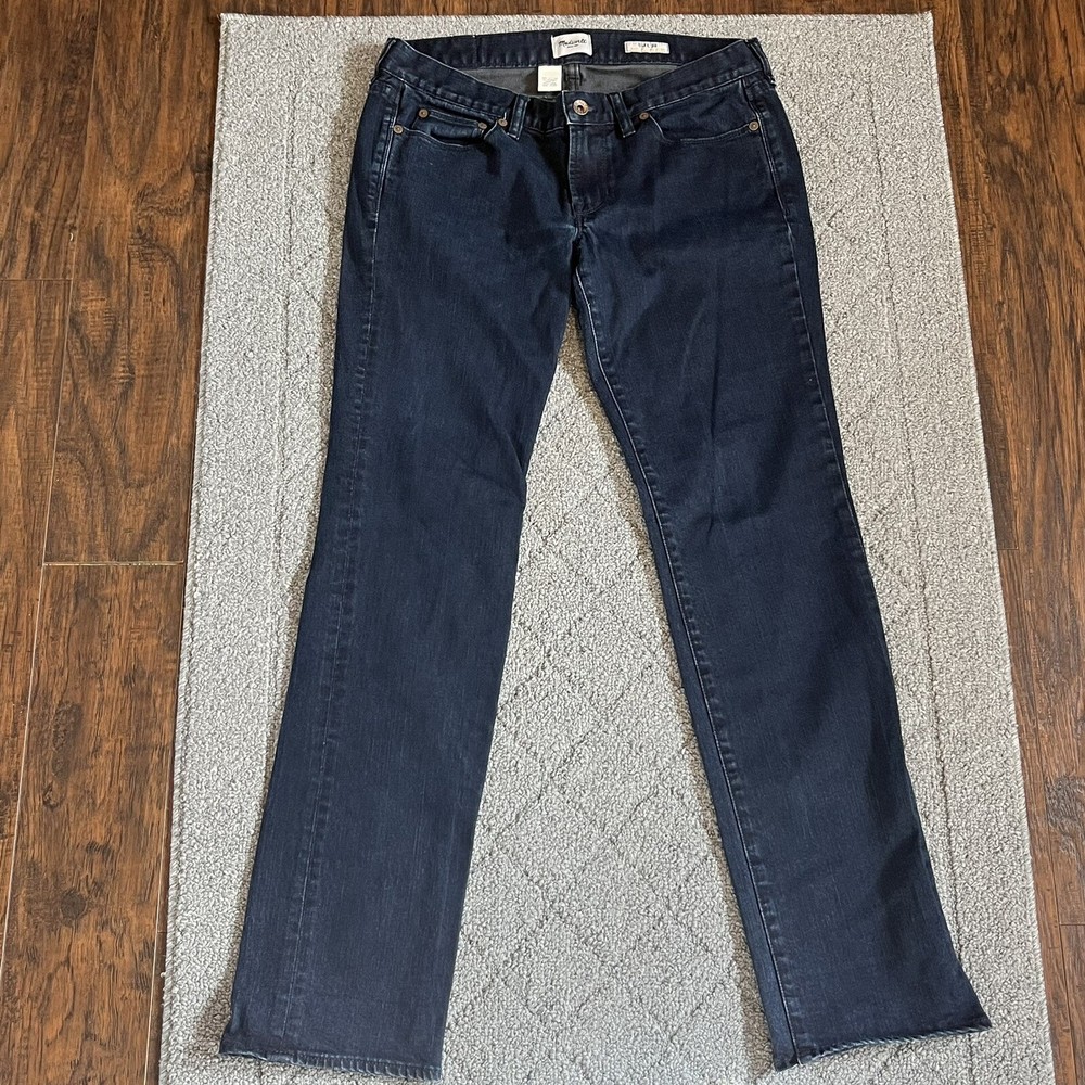 Vintage Madewell Womens Size 30 Blue Low Rise Rail Straight Leg Dark Wash Denim Jeans