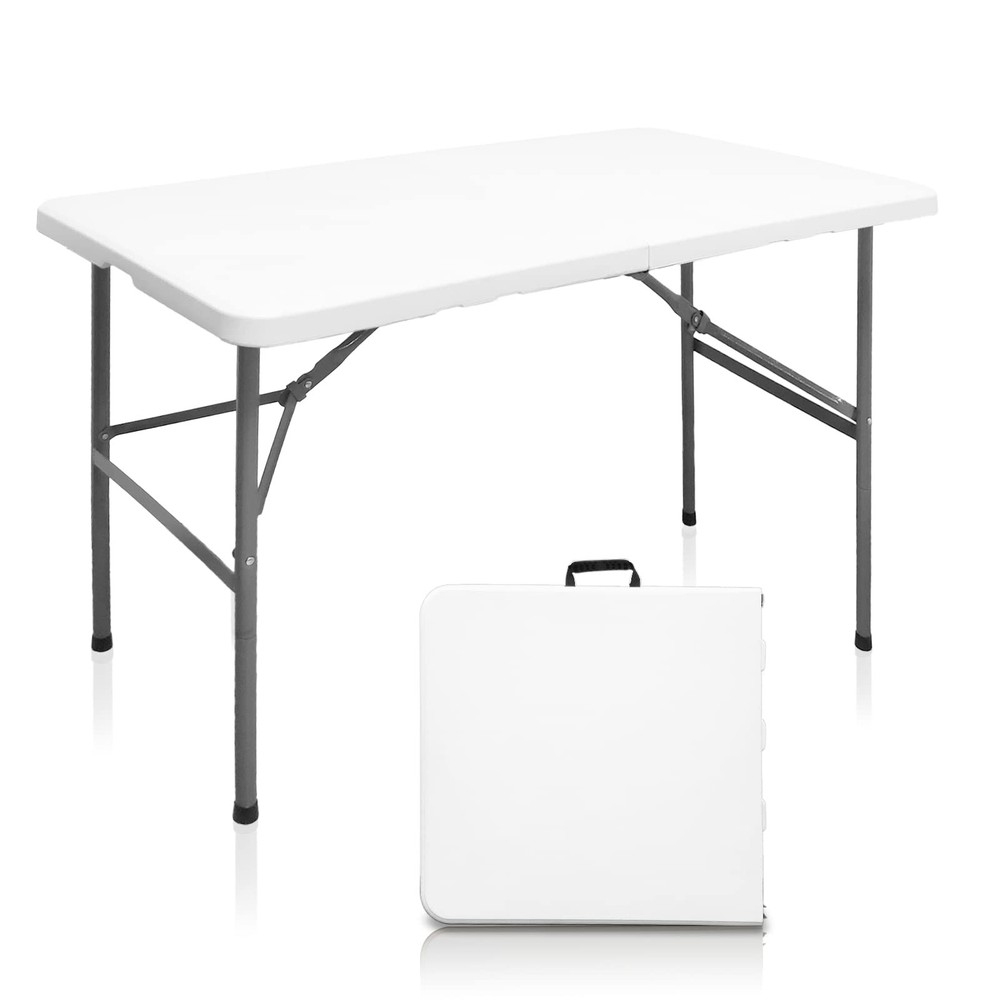 4ft Heavy Duty Folding Table for Indoor Outdoor Use Plastic Dining Surface
