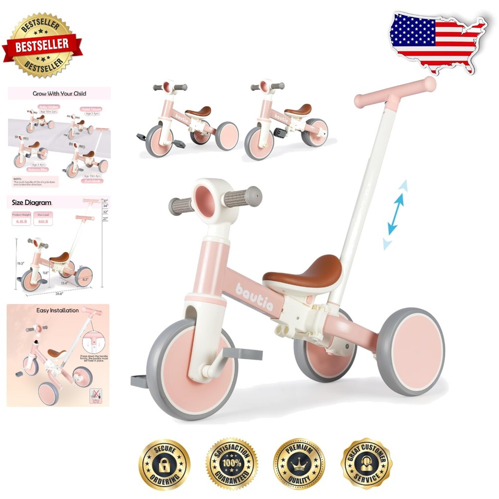 Kids Lightweight Tricycle with Removable Pedals - Ideal Gift for Toddlers