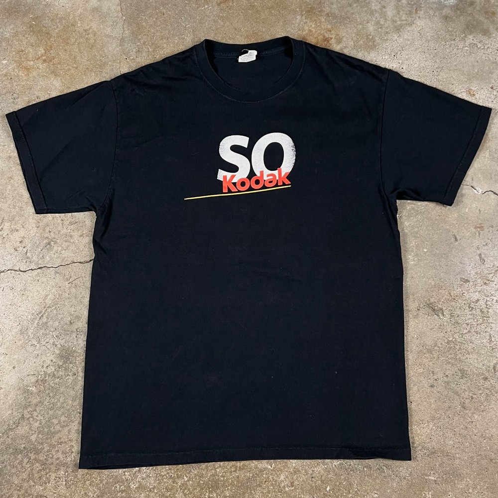 Vintage Kodak Camera Photography Film Shirt Black Y2K Size Large