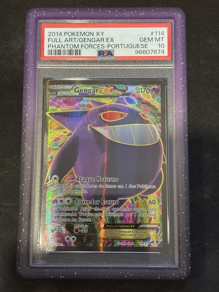 PSA 10/POP 1 2014 POKEMON XY FULLART/GENGAR EX #114 PHANTOM FORCES - PORTUGUESE
