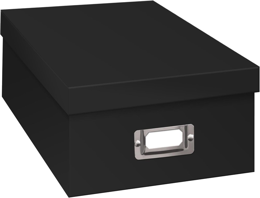Black Photo Storage Box for Organizing Prints Safely