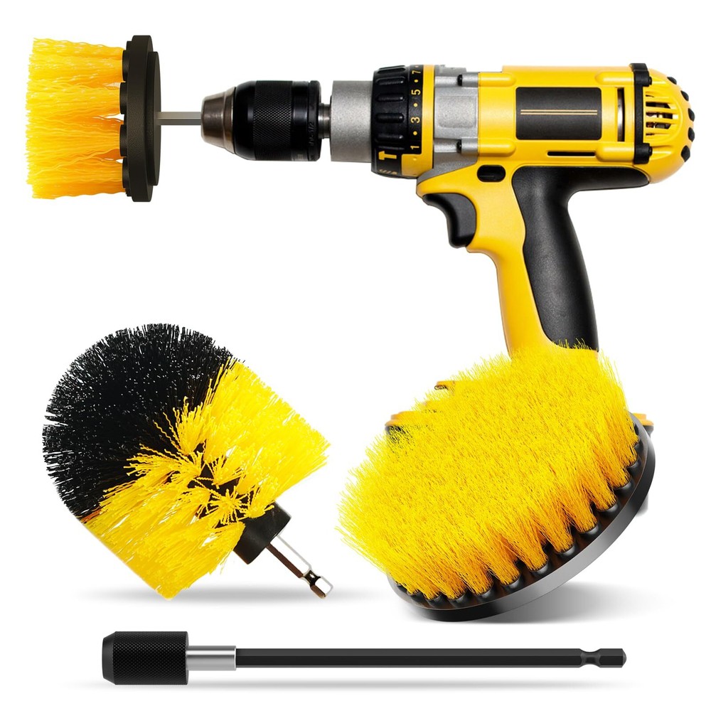 CasaCulina 4Pack Drill Brush Attachment Set Scrub Brush for Drill Power Scrub...