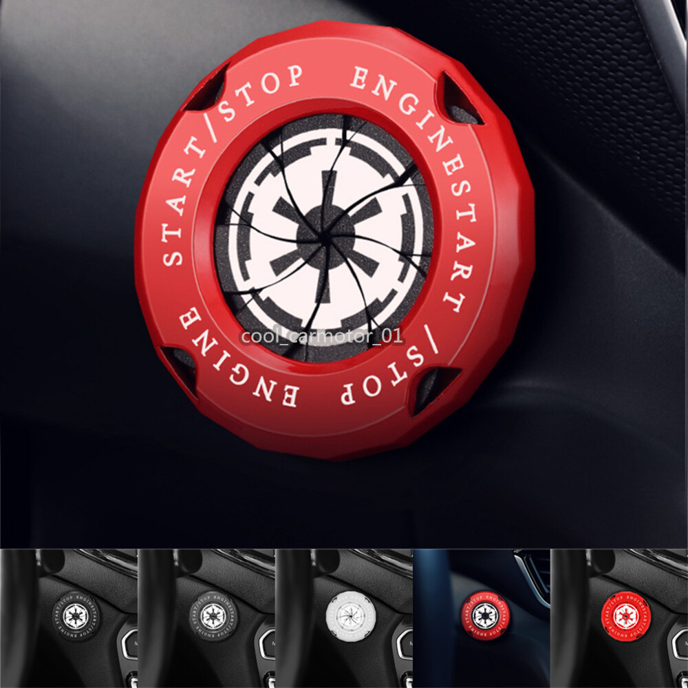 Black Star Wars Galactic Empire Car Ignition Engine Start Stop Push Button Cap