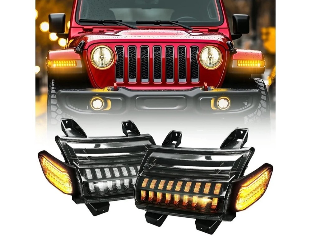 Upgraded Smoke Lens LED Fender Light Kit for Jeep JL Wrangler JT Gladiator