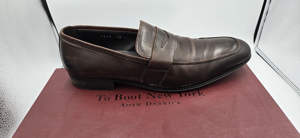 To Boot New York Shoes Mens Size 10 Brown Leather Penny Loafer Dress Oxford