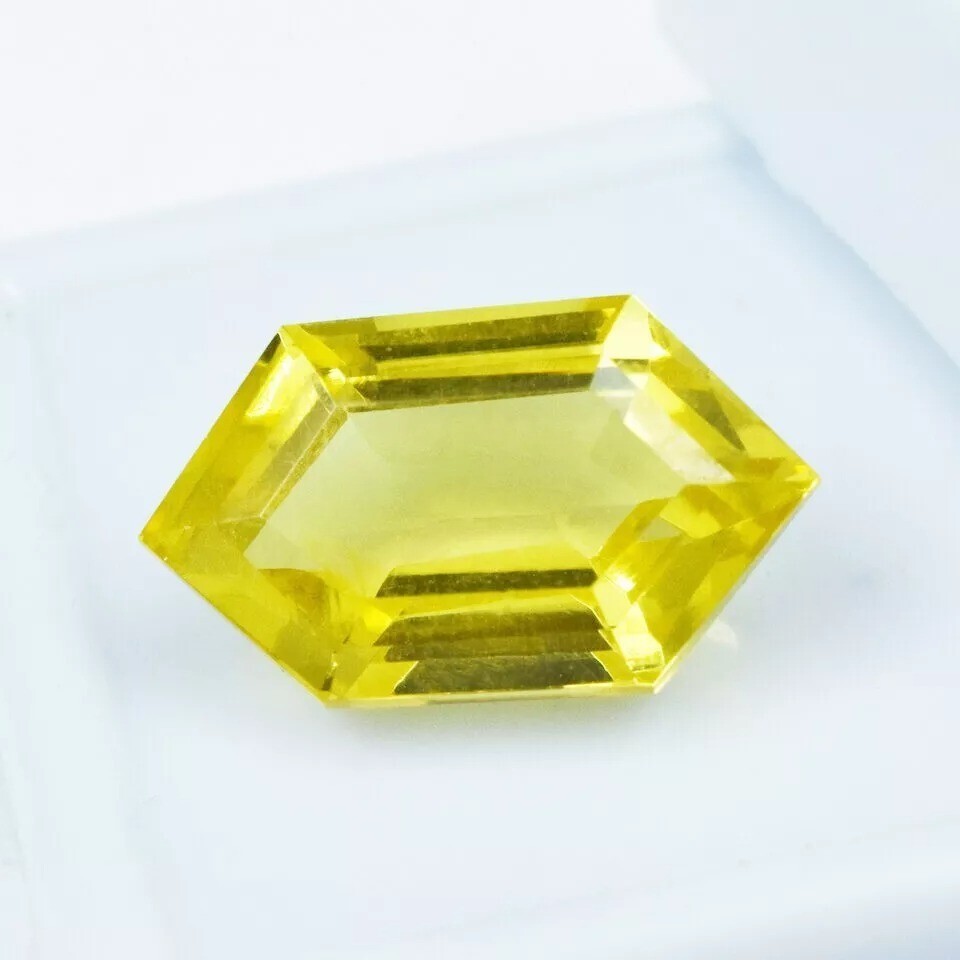 Natural Yellow Sapphire Hexagon Cut Loose Gemstone 12-13 Ct Certified