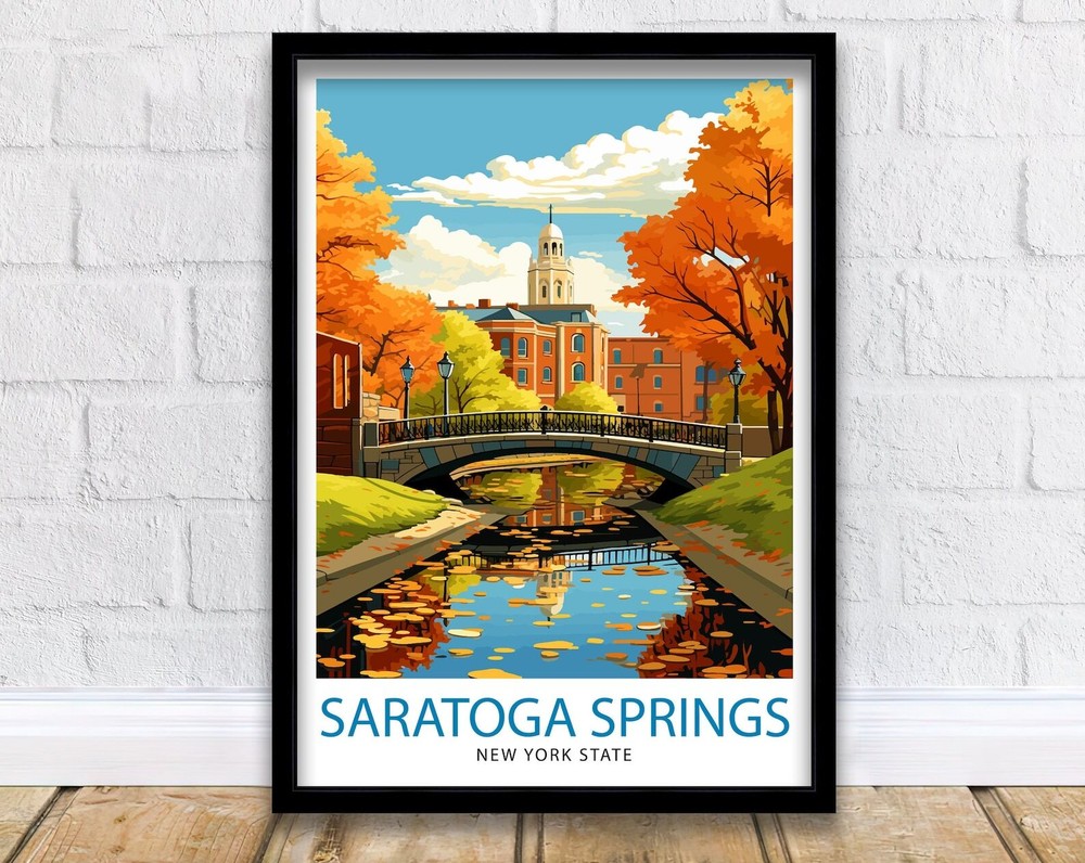 Saratoga Springs New York State Travel Print New York Wall Decor Saratoga