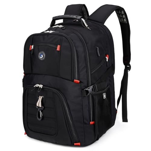 SHRRADOO 50L Extra Large USB Travel Laptop Backpack in Black