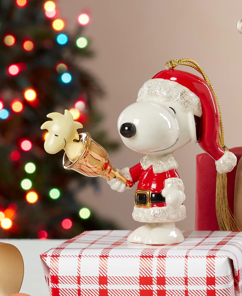 Lenox Peanuts Snoopy & Woodstock Ringing Bell Ornament #894766 NEW IN BOX