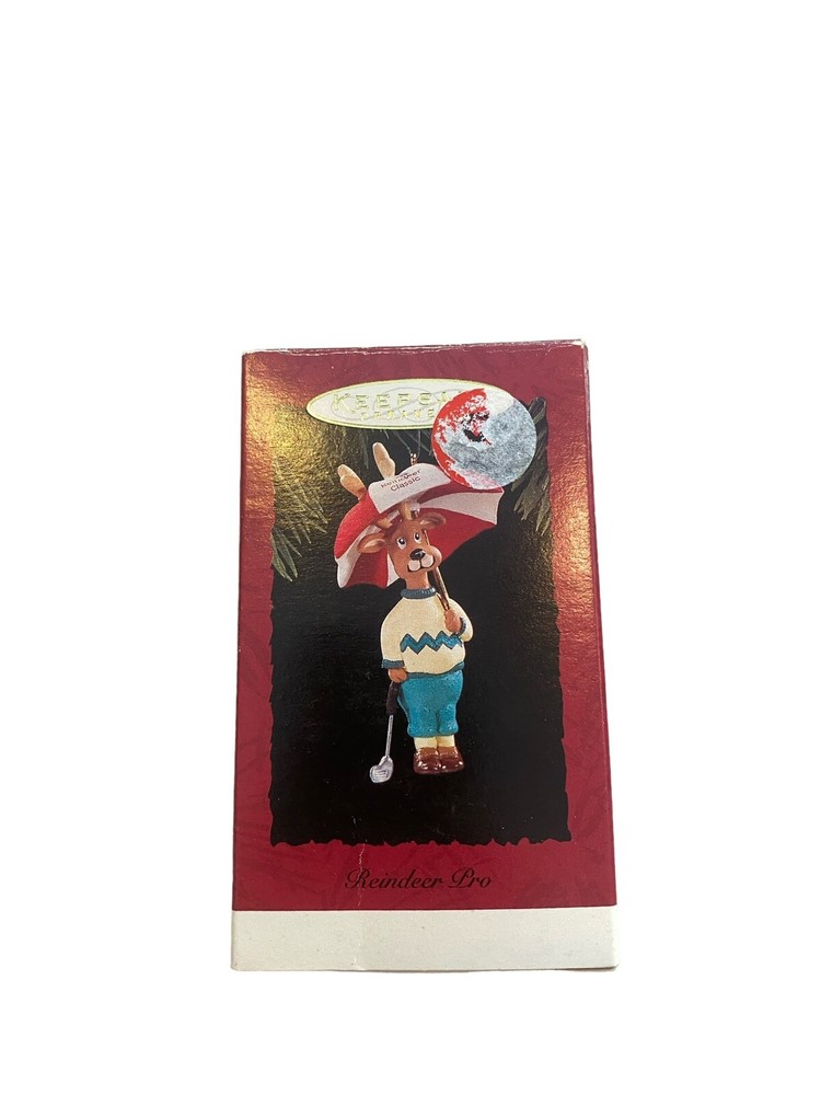 1994 Hallmark Keepsake Reindeer Pro Vintage Umbrella Ornament Classic