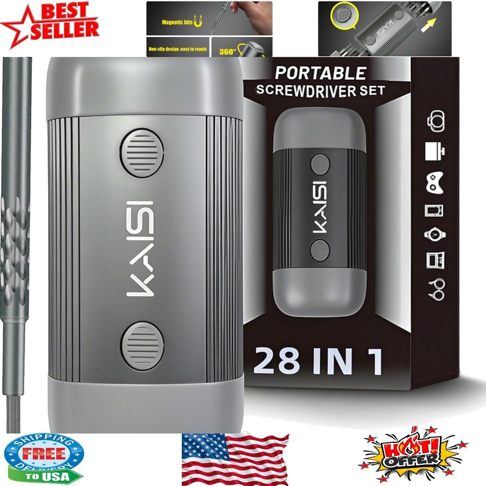 Lightweight Precision Screwdriver Kit with Ergonomic Handle and 28 Tools