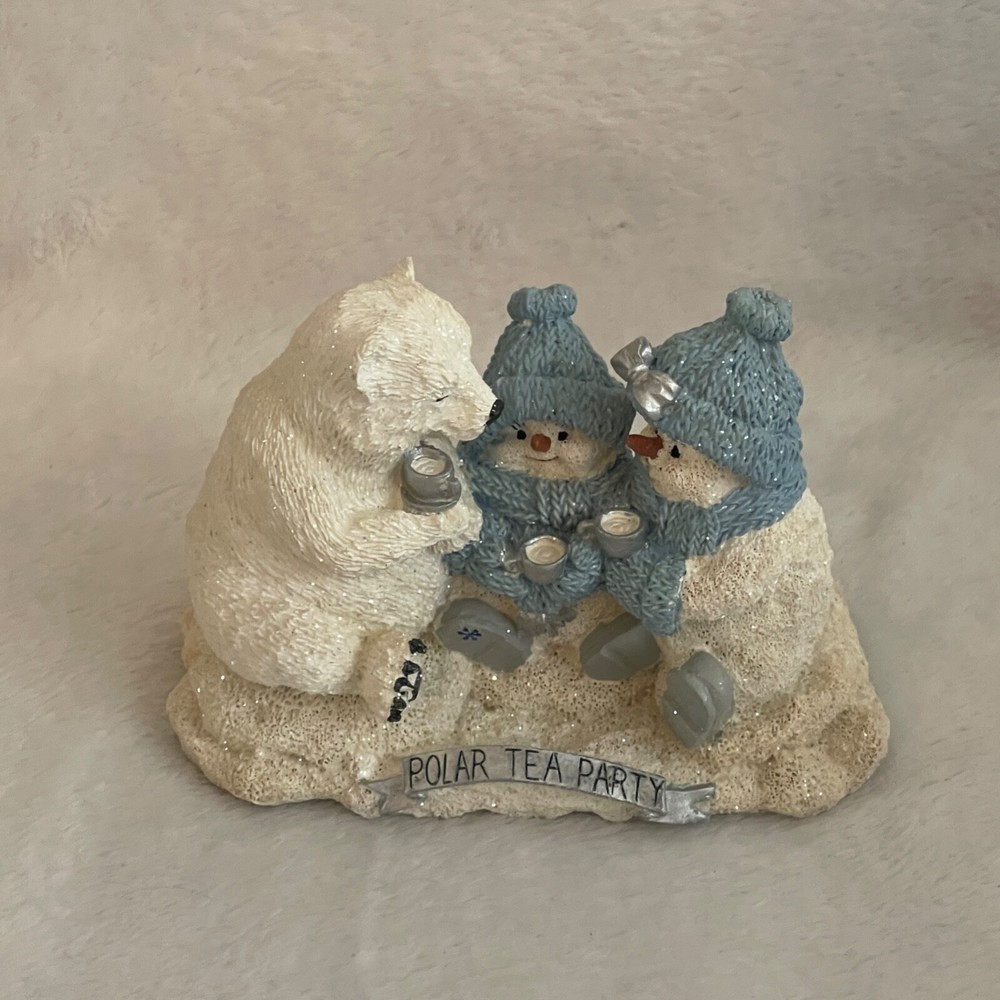 Snow Buddies 1999 Buddies Polar Bear Tea Party Figurine