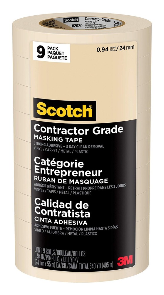 Scotch Contractor Grade Masking Tape, 0.94 inches by 60.1 0.94