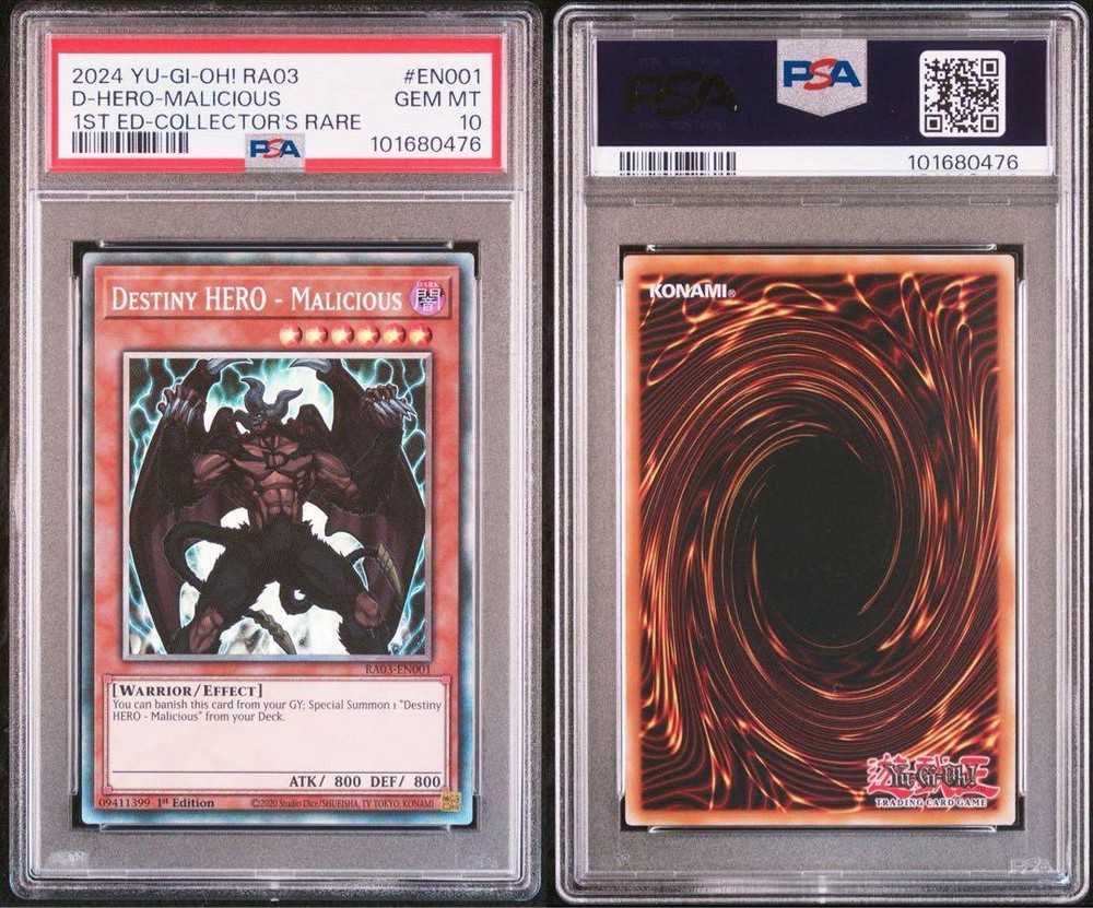 PSA10 Destiny HERO Malicious Collector Rare Bonanza YuGiOh TCG Graded Card