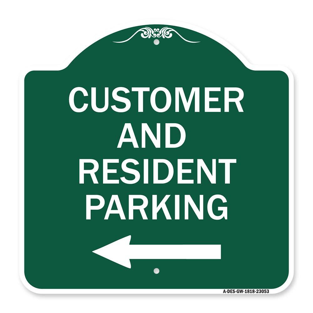 Designer Series Sign - Reserved Parking Sign Customer and Visitor Parking (wi...