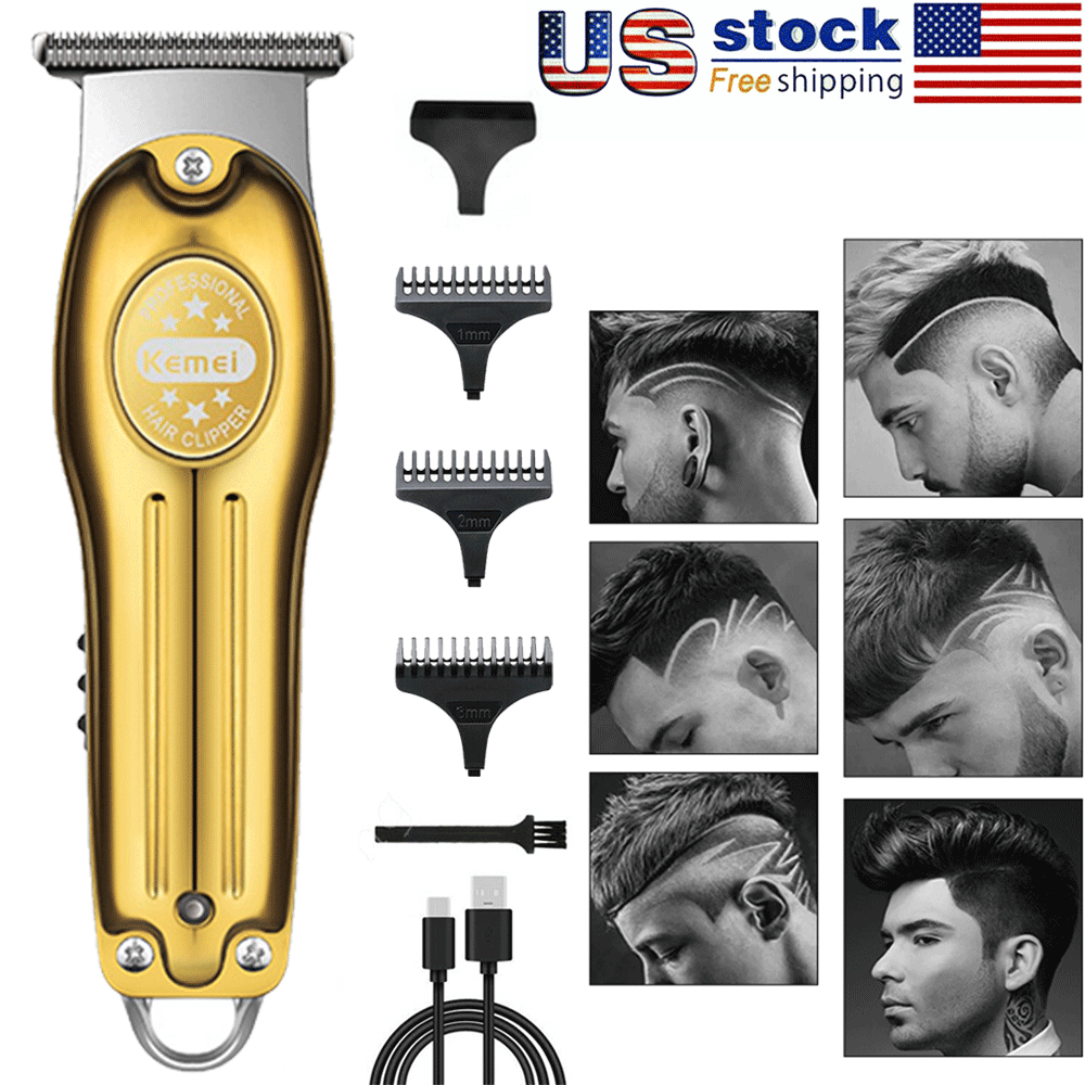 Pro Kemei Zero Gap T-Blade Hair Clipper Close Cut Trimmer USA Seller