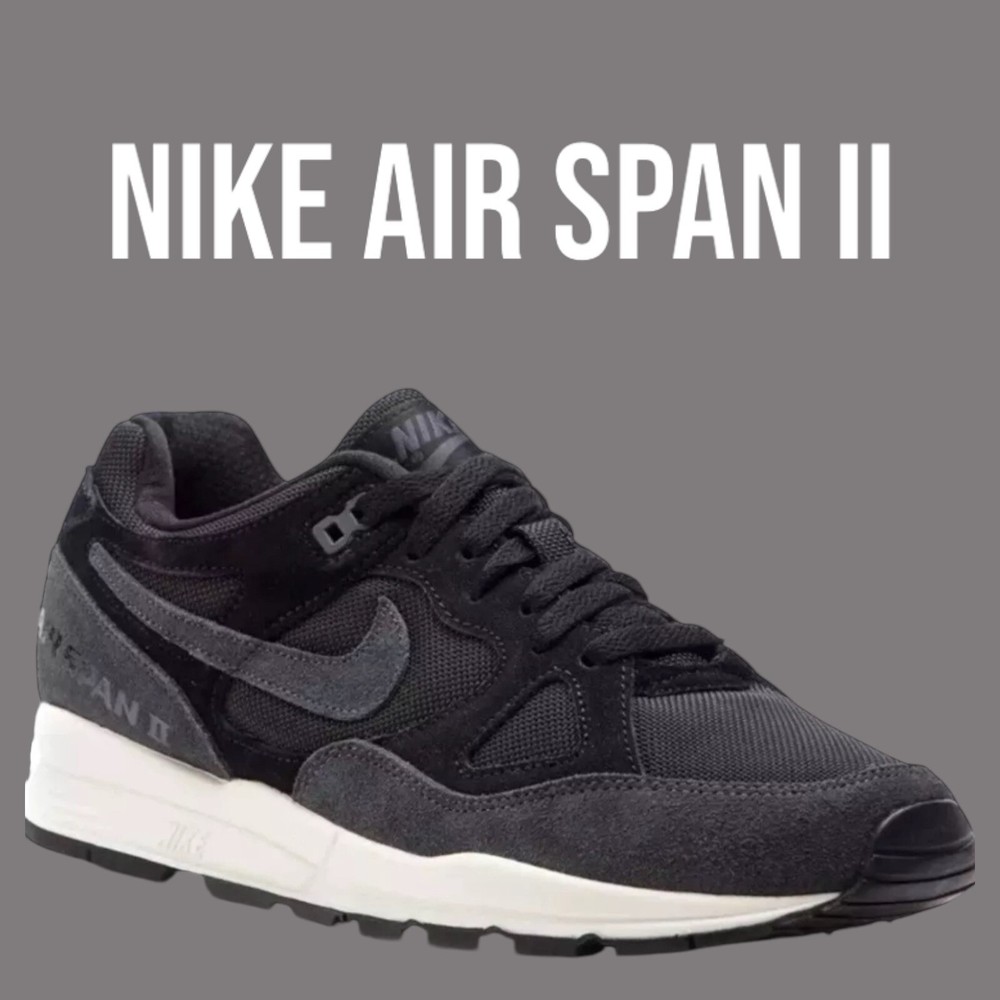 Men Nike AIR SPAN II Shoes Midnight Black Size 8,9,9.5 Flash Sale Free Shipping!-image