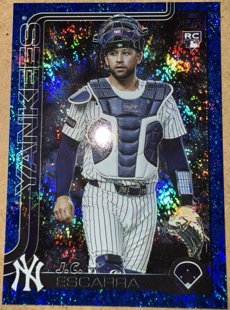 2025 Topps Update Baseball J.C. Escarra (RC) Blue Foil #110/150 Met York Yankees