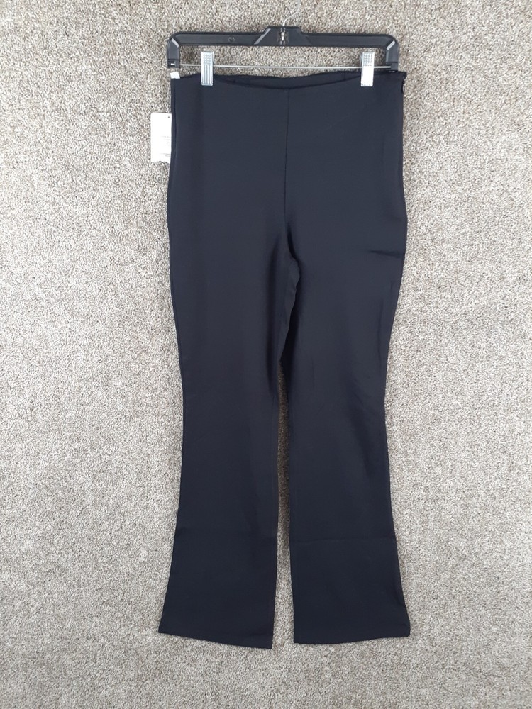 Fabletics Ponte Kick Flare Pant Women M Black Side Zip Stretch Active Casual NWT