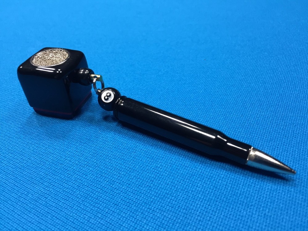 30-06 Powder Coated Bullet Billiard Pool Black Pocket Chalker Scuffer 8-Ball