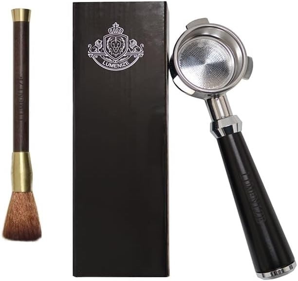 LUMENIZE Espresso Portafilter 54mm with Cleaning Brush Naked Bottomless