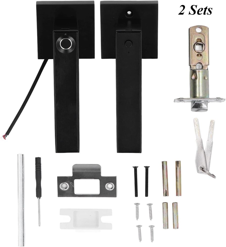 2 Set Smart Door Lock Fingerprint Touch Lock Anti-Theft Electronic Door Lock