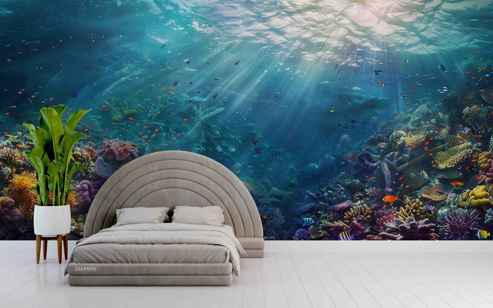 3D Ocean Coral Fish Landscape Wall Murals Wallpaper Murals Wall Sticker 7