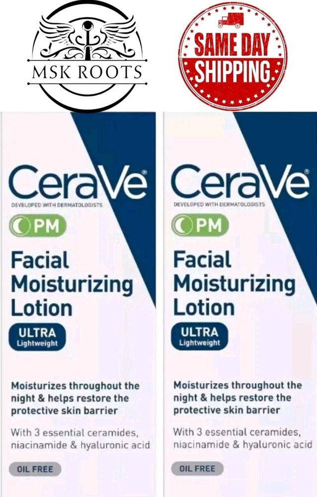 2 Pack Ultra Lightweight Facial Moisturizing Lotion PM 3 oz USA Shipping
