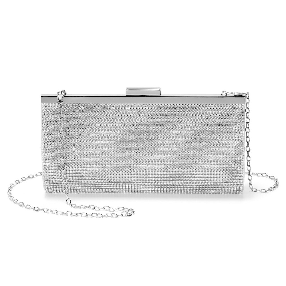 Evening Bags Clutch Purses for Women Formal, Purse Handbag Rhinestone Bag Silver