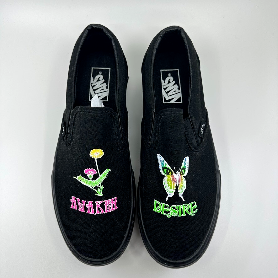 Vans Black Glow in the Dark Slip-On Stackform Sneakers Men 8.5 Women 10