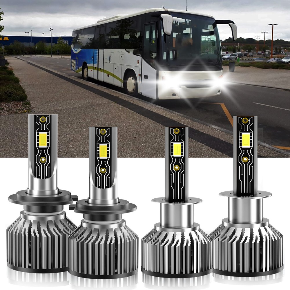 2018 Evobus S 417 LED Headlight High Low Beam Kit H1+H7 6500K Bulbs