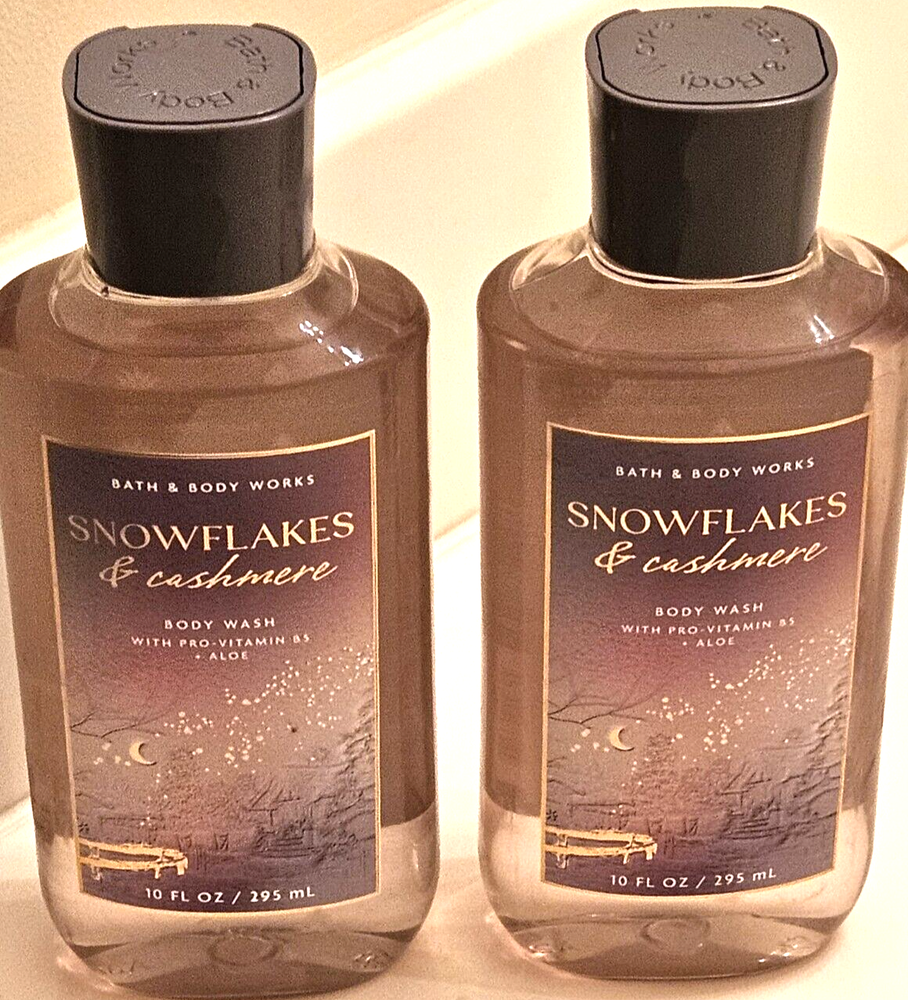 Bath & Body Works Snowflakes & Cashmere Body Wash Shower Gel 10 fl oz Set of 2