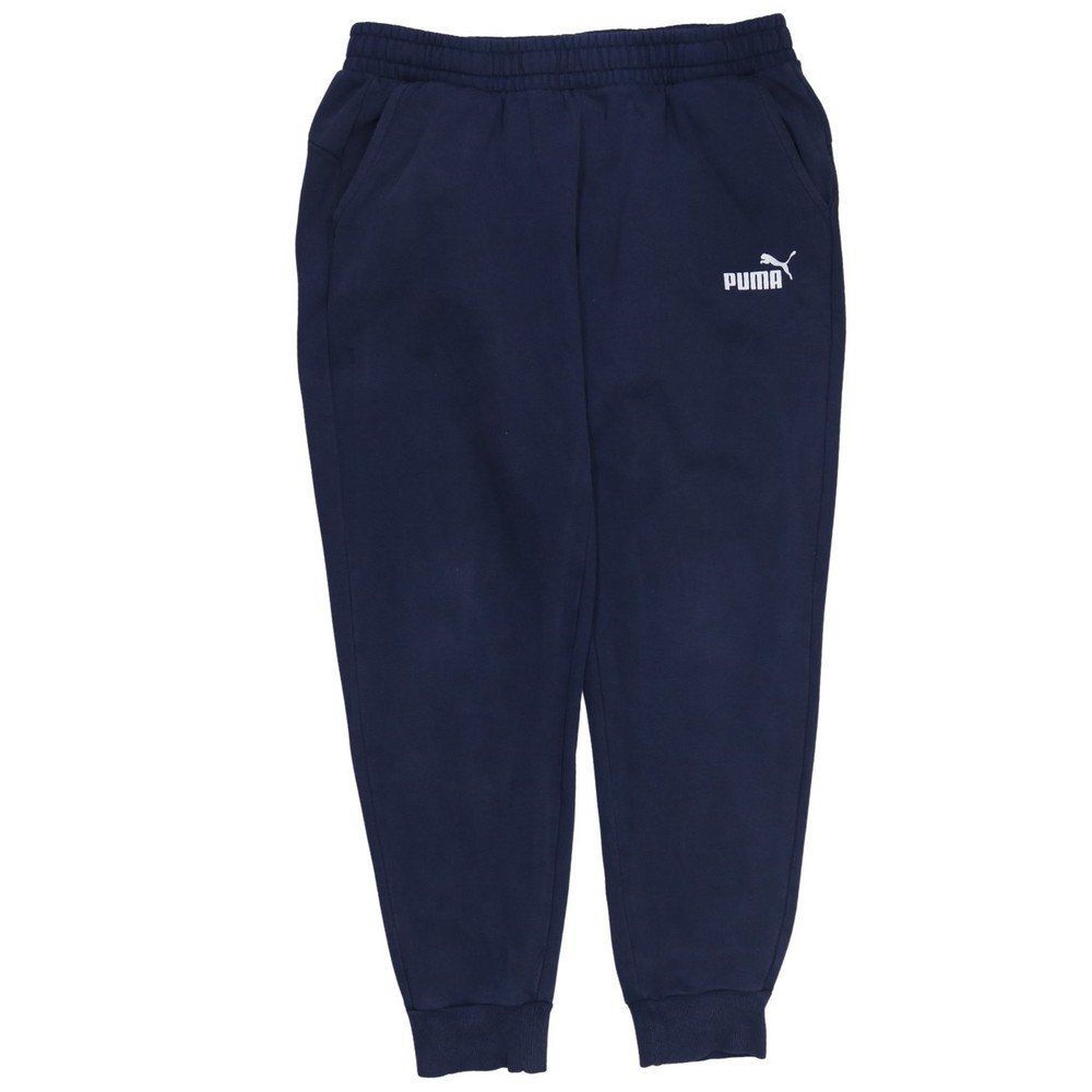 Puma Mens Joggers Navy Blue Fleece Elastic Waist Tapered Leg Gym Sweatpants XL