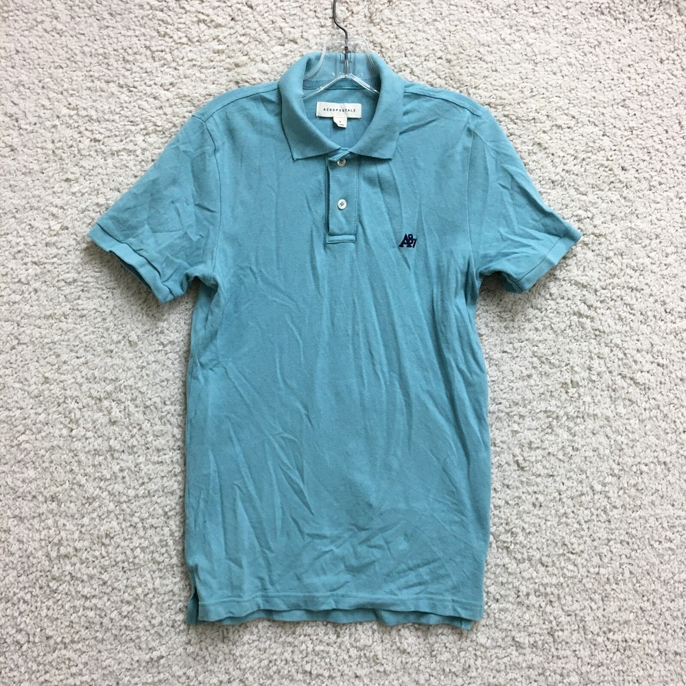 Aeropostale Polo Shirt Small Adult Blue Short Sleeve Athletic Golf Rugby Mens S