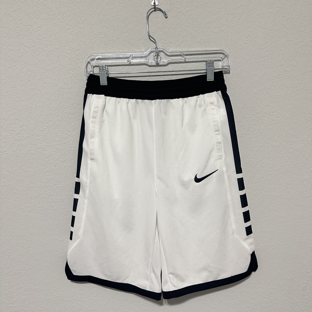 Nike Shorts Boys Size XL White Black Pockets Athletic Gym Sports Running