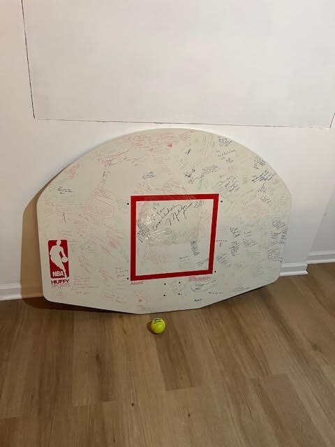 Vintage 1989 Michael Jordan signature on regulation NBA backboard