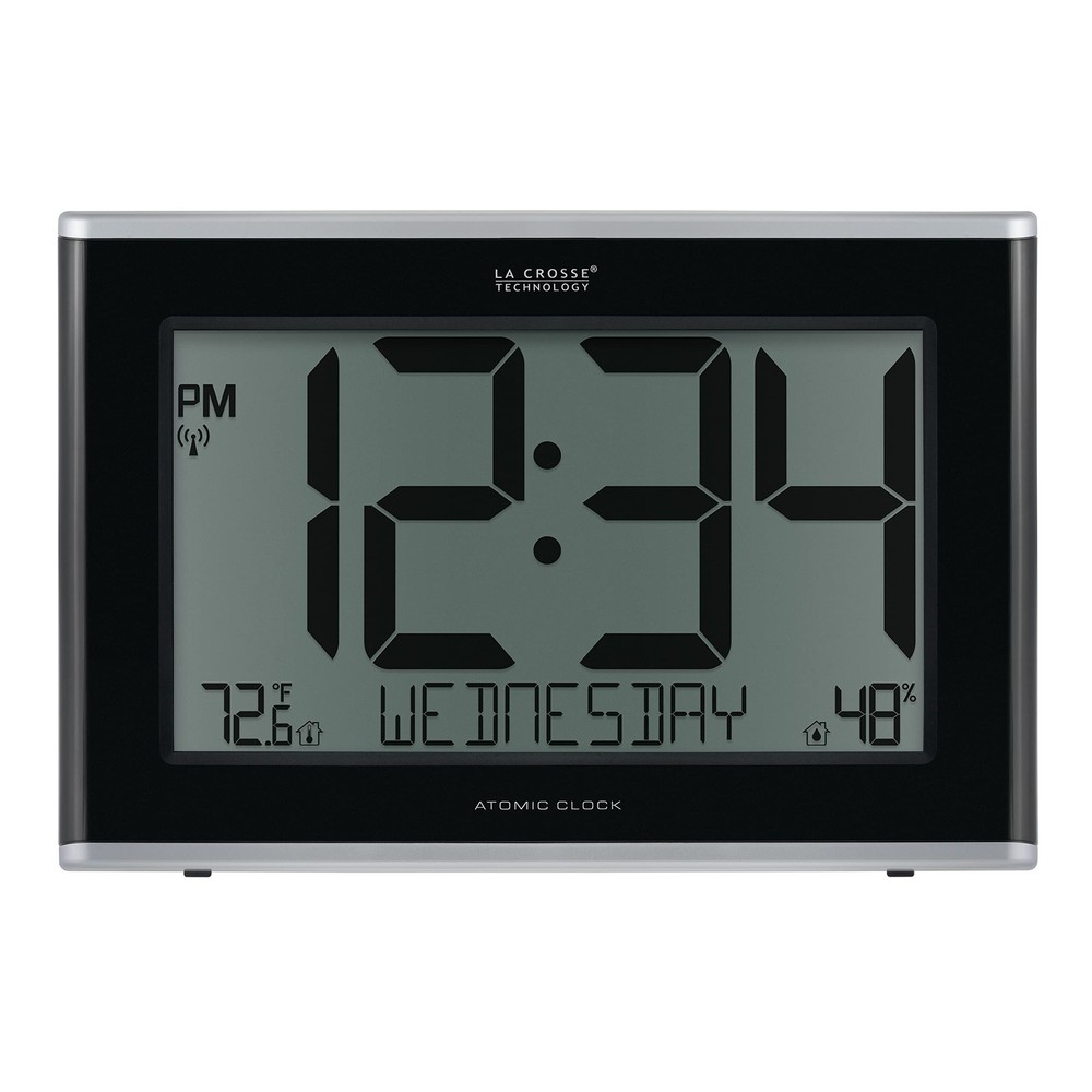 513-05867-INT Extra-Large Atomic Digital Clock with Indoor Temp & Humidity Display