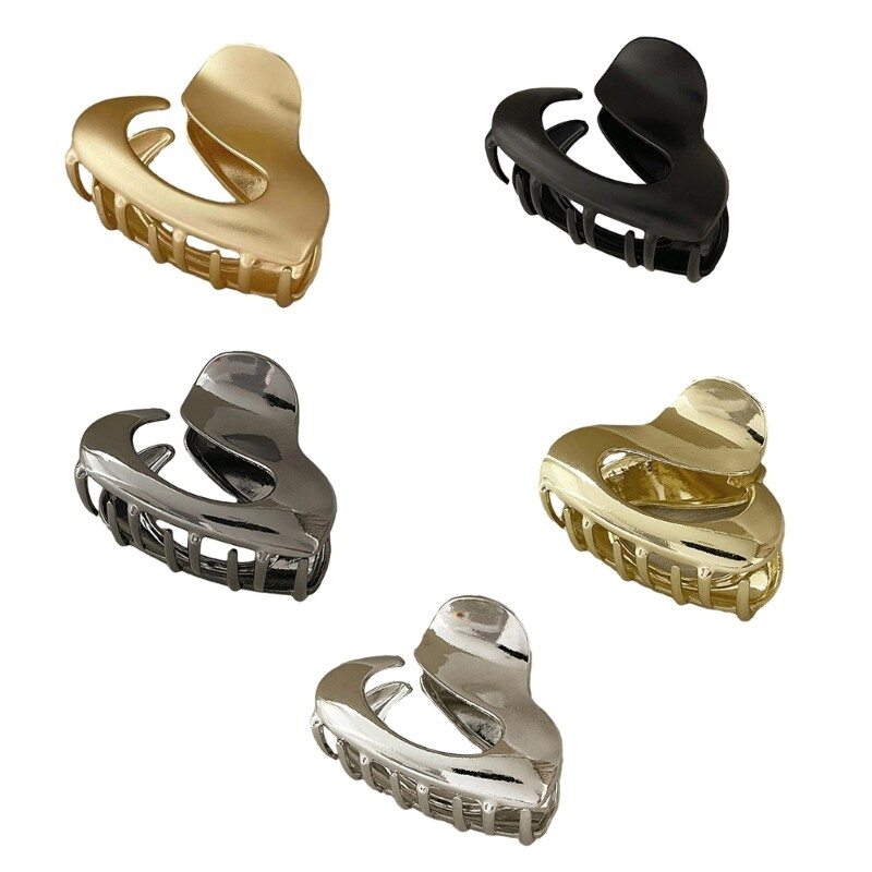 Geometric Ponytail Hair Claw Non-Slip Shiny Face Washing Hairpin for Girls  