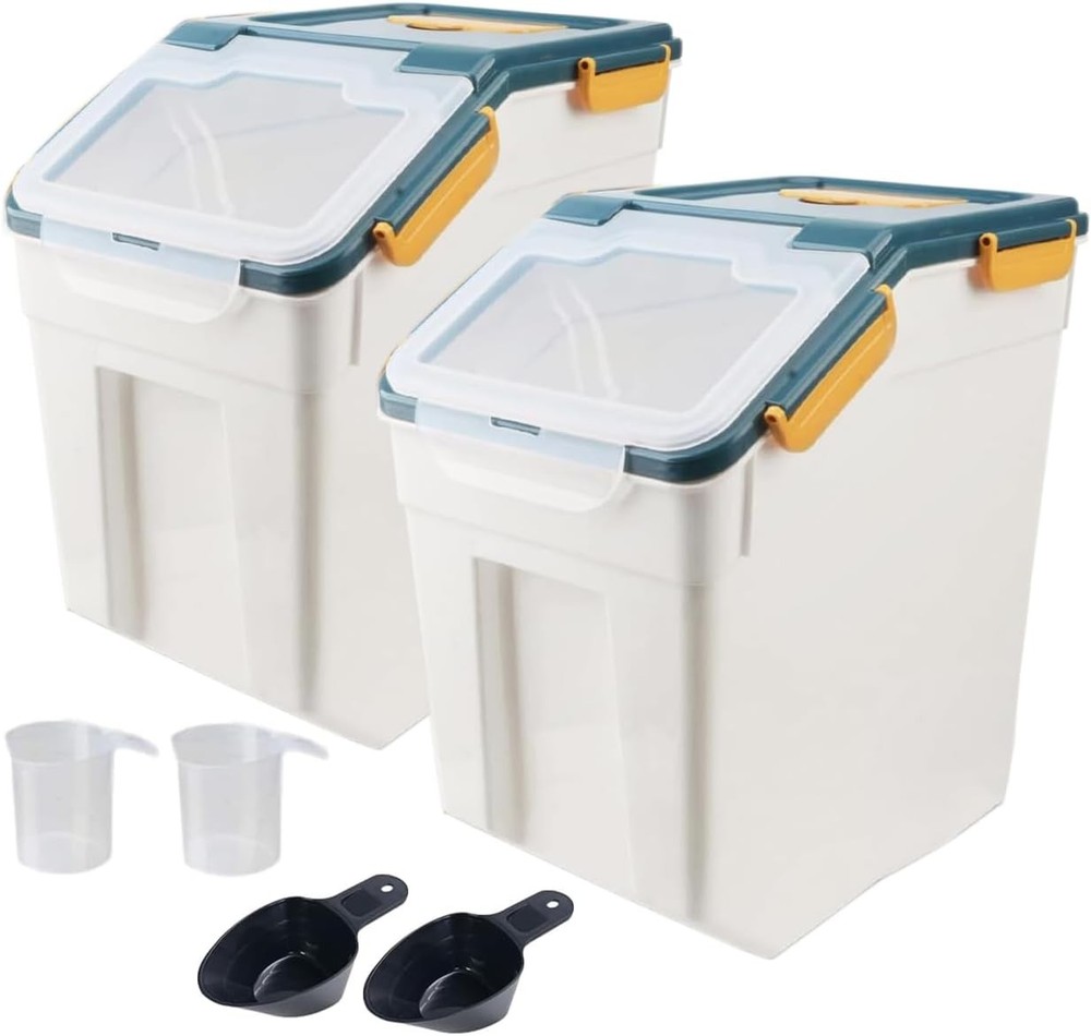 Rice Storage Container 50LB Airtight Flour Storage Containers Plastic Cereal