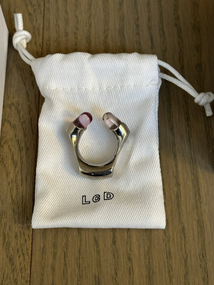 Lorette Colé Duprat Pink Palladium Plated & Resin Ring Size 8 SSENSE